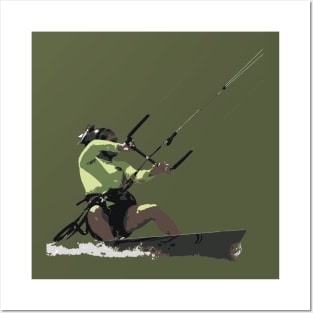 Kitesurfer Action Water Sports Artistic Illustration Posters and Art